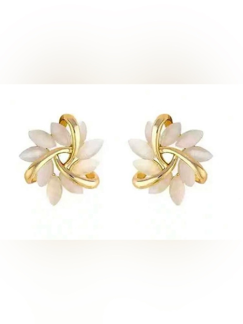 Gold Floral Petal Studs